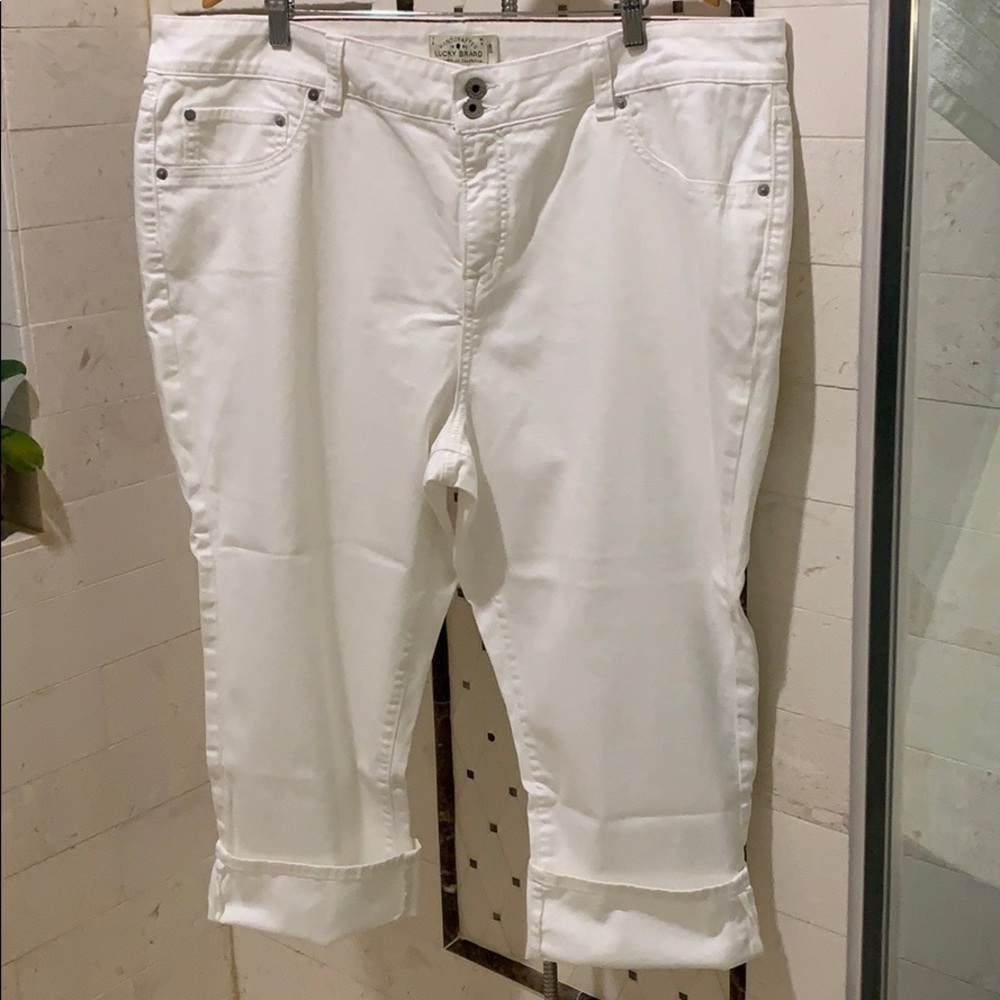 Lucky Brand Emma Crop Jeans - White 20W Plus Size